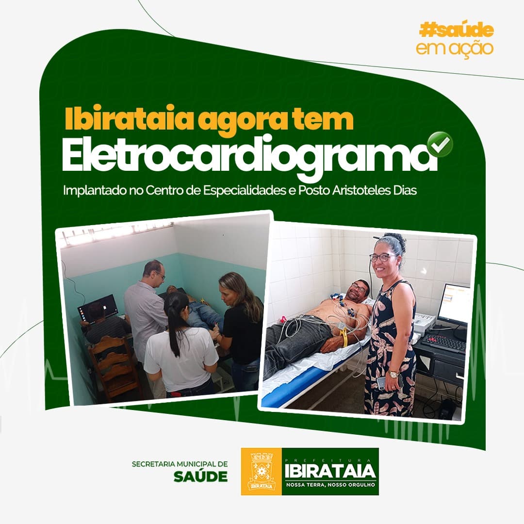 Nesta Quarta-feira, 19 de outubro de 2022, foi concluído a implantação do serviço de eletrocardiograma no município.