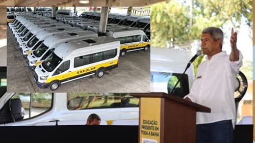 Governo do Estado Entrega Vans Escolares para 54 Municípios Rurais na Bahia