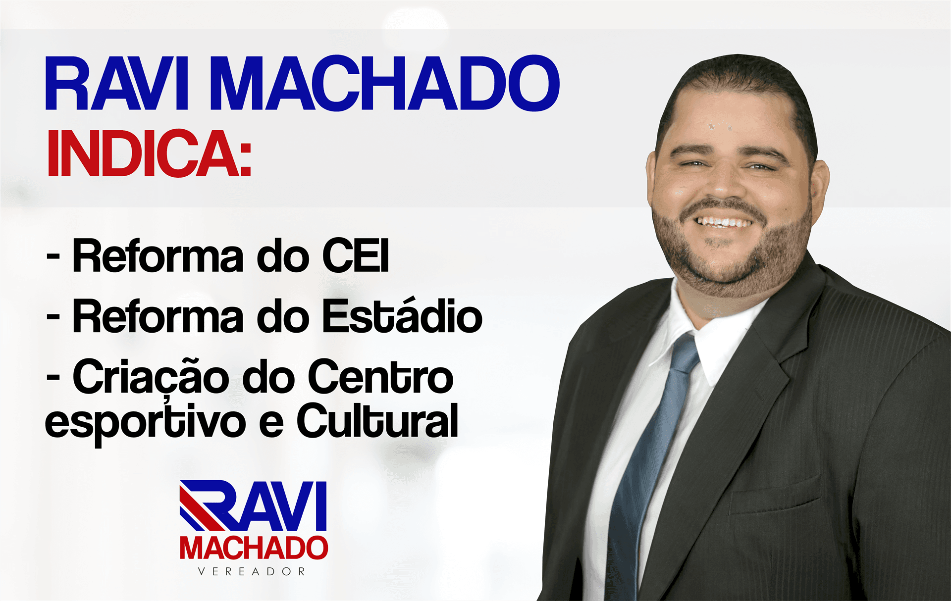 Ravi Machado indica Reforma completa do CEI, do Estádio “O Tesourão” e criação do Centro Esportivo e Cultural