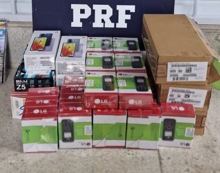 PRF realiza apreensão significativa de eletrônicos sem nota fiscal em Vitória da Conquista