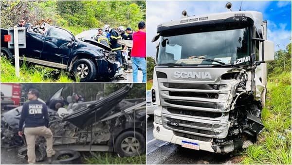 Batida de Hilux e carreta deixa uma pessoa morta na BR-367 em Porto Seguro