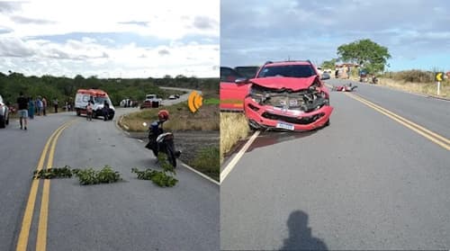 Colisão frontal entre carro e moto deixa uma vítima fatal na Bahia