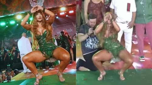 Lumena diverte ao imitar “agachadinha” de Virginia durante ensaio para o Carnaval 2026