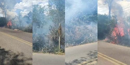 Ibirataia: Incêndio desperta preocupação entre o Portal e o Entroncamento