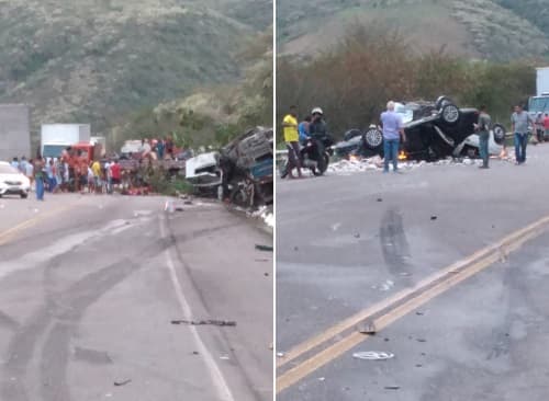 Acidente envolvendo nove veículos na BR-101 deixa 02 mortos
