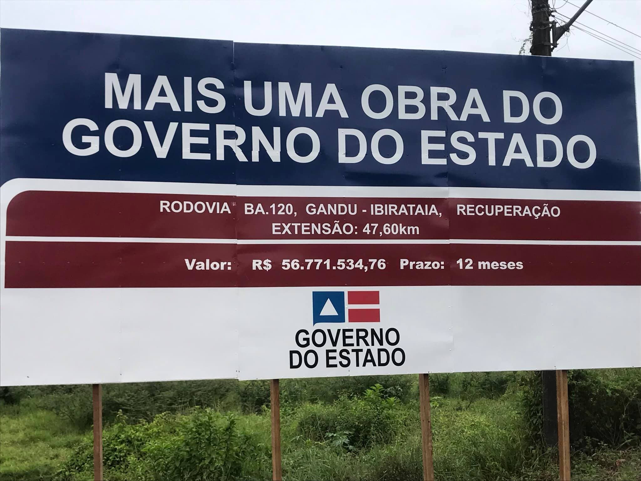 Será que agora a recuperação da BA 120 que liga Ibirataia a Gandu terá qualidade?