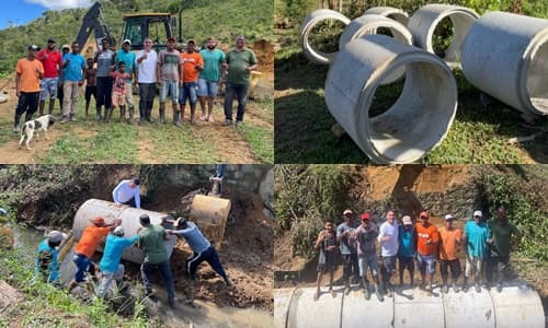 Ibirataia: Juca Muniz participa de mutirão e constrói ponte na Região do Assoalho na zona rural