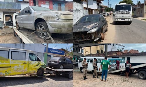 Ibirataia: Operação da prefeitura remove veículos abandonados em ação pela preservação urbana