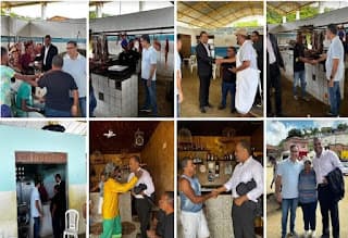 Em Ibirataia, prefeito eleito Sandro Futuca e seu vice Caio Pina visitam feira livre do distrito de Algodão