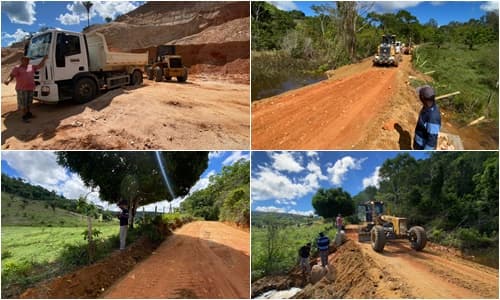 Ibirataia: Prefeitura realiza patrolamento e cascalhamento na Região do Rio Vermelho, Mucambinho e Pati