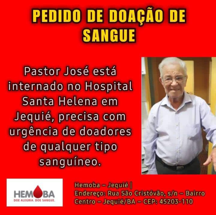 Pedido de doação de sangue. Faça sua parte!