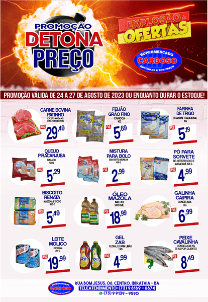Ibirataia: Promoção - Detona Preço no Supermercado Cardoso de 24 a 27 de outubro de 2023