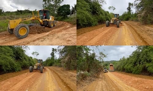 Ibirataia: Prefeitura realiza patrolamento e cascalhamento na Região das Três Barras