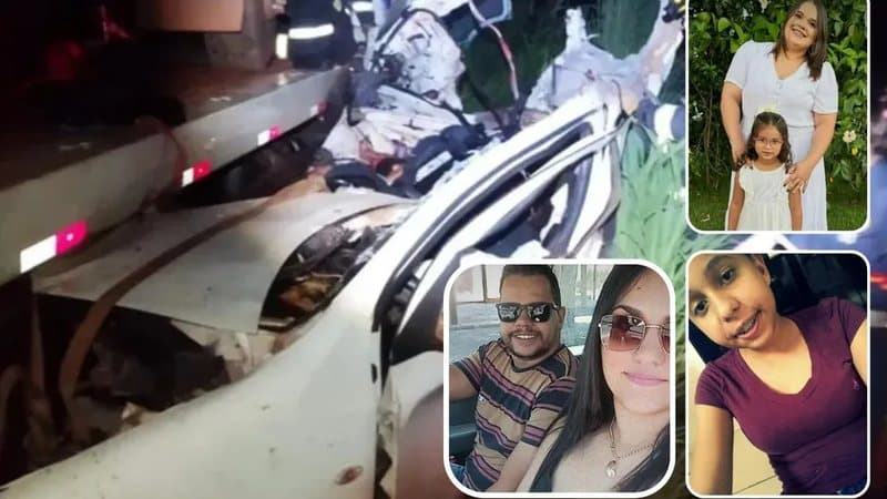 Cinco pessoas da mesma família morrem em acidente ao voltar de missa de formatura