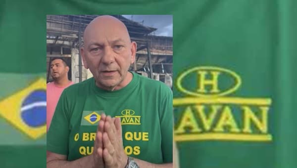 Proprietário da Havan vistoria reconstrução de loja após incêndio em Vitória da Conquista