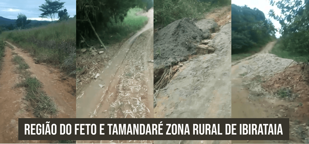 Moradores denunciam situação precária das estradas na região do Feto e Tamandaré na zona rural de Ibirataia; assista os vídeos