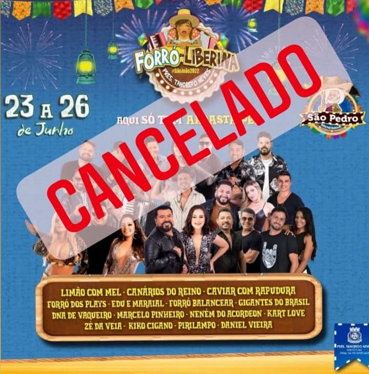 Prefeitura de Pres. Tancredo Neves atende recomendação do MP e cancela festa de São João 2022