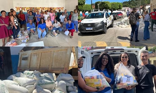 Ibirataia: Cestas básicas e calcário são entregues no Distrito de Algodão em ação conjunta da Prefeitura