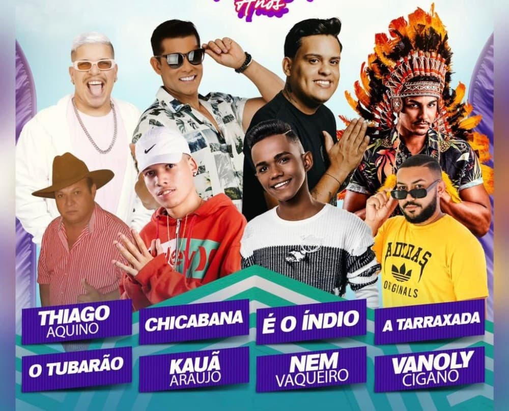 Gongogi: Thiago Aquino, Chicabana e É o Índio são confirmados no aniversário do município