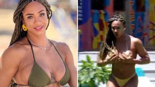 BBB 25: Aline Patriarca quase mostra demais ao aproveitar piscina como Líder