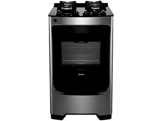 Fogão 4 Bocas Consul Inox Mesa de Vidro de R$ 2.184,00 por R$ 1.254,57