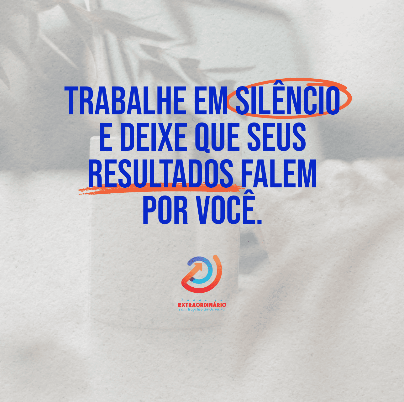 Reflexão: Trabalhe em silêncio e deixe que seus resultados falem por você | Rogildo de Oliveira