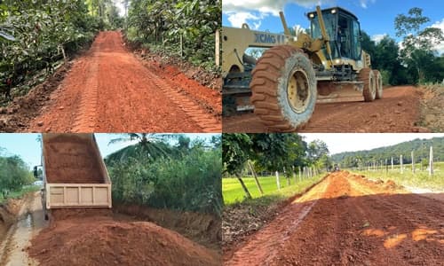 Ibirataia: Prefeitura intensifica melhorias nas estradas da zona rural durante fim de semana