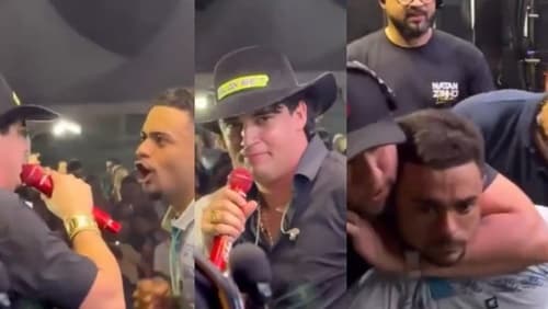 Homem invade palco, ameaça cantor Natanzinho Lima e é contido por segurança