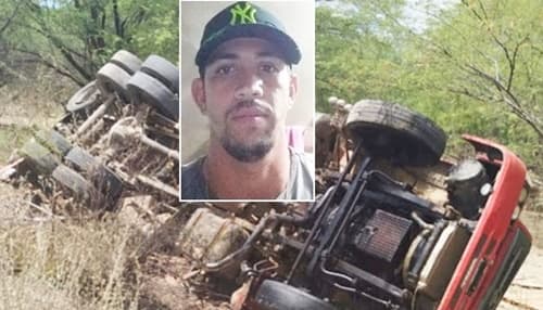 Homem morre e três ficam feridos em tombamento de caminhão