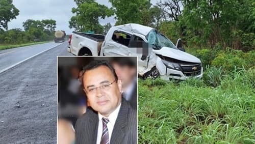 Batida entre caminhonete e carreta deixa uma pessoa morta e outra ferida.