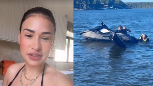 Simone Mendes salva Nattan de apuro com moto aquática em viagem ao Ceará