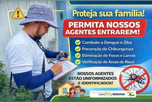 Prefeitura de Ibirataia reforça importância da visita de agentes de combate às endemias
