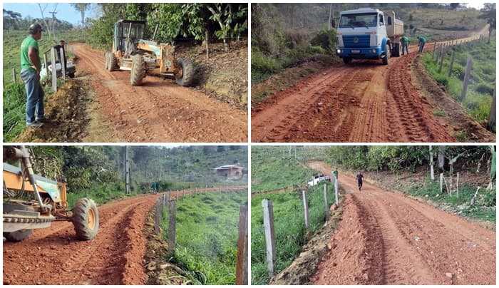 Ibirataia: Prefeitura faz patrolamento e cascalhamento na Região do Rio Vermelho