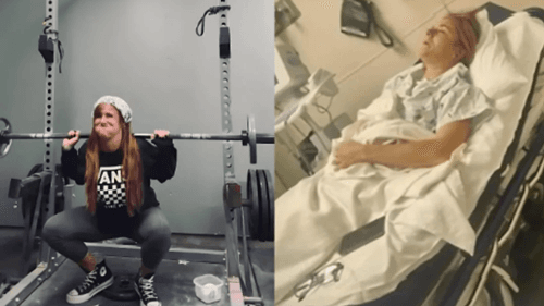Atleta Bridgette Salatin sofre derrame após agachamento com 70kg