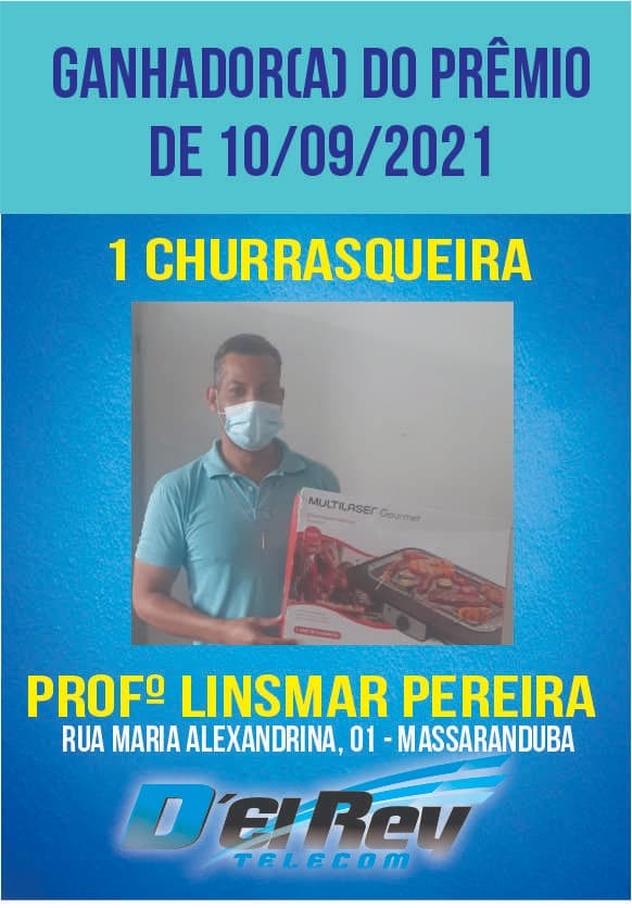 Ganhador do Prêmio do 01/09/2021 | D'el Rey Telecom