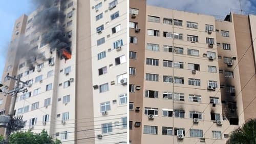 Bateria de bicicleta elétrica explode e causa incêndio em prédio no Rio