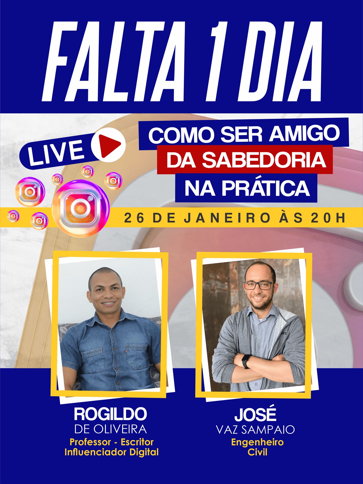 LIVE: COMO SER AMIGO DA SABEDORIA DIA 26 A PARTIR DÀS 20H NO INSTAGRAM