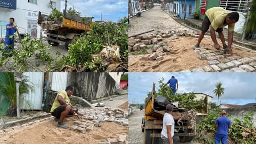 Ibirataia: Prefeitura intensifica recuperação de calçamentos e limpeza urbana nos bairros
