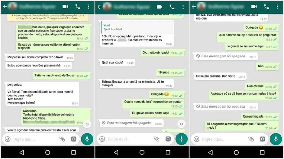 'Só trabalha quem manda nude': candidata a vaga em shopping denuncia assédio