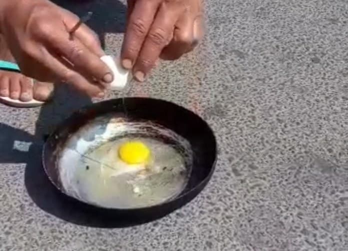 Moradores fritaram ovo no asfalto quente em Guanambi-BA