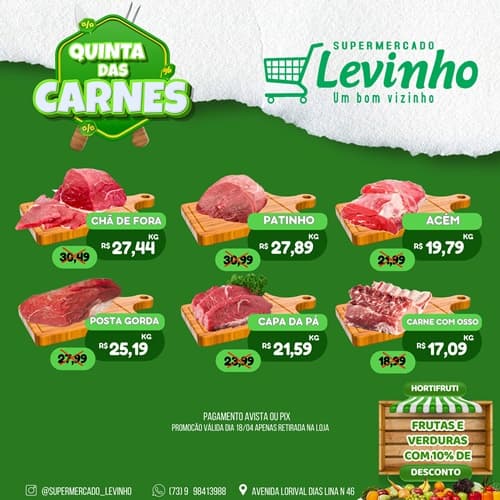 Quinta das Carnes no Supermercado Levinho