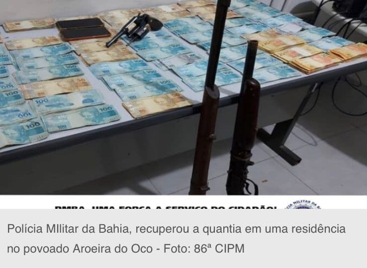PM recupera mais de R$ 60 mil após sequestro seguido de roubo no oeste da Bahia