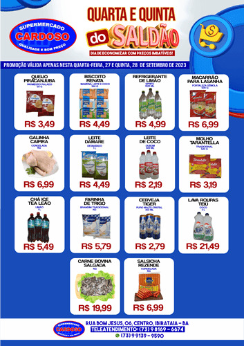 Promoção: Quarta do Saldão no Supermercado Cardoso