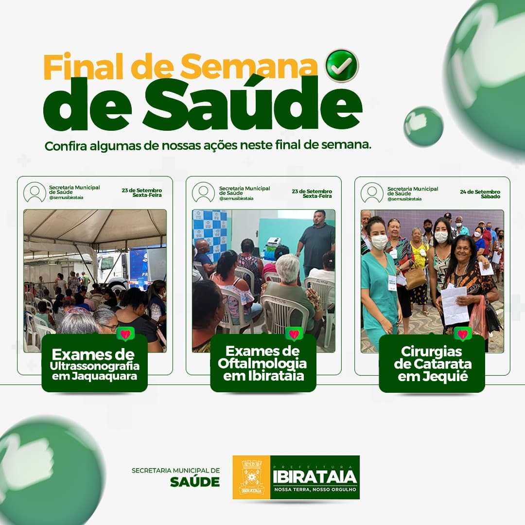 Confira as ações da Secretaria de Saúde nesse último final de semana em Ibirataia