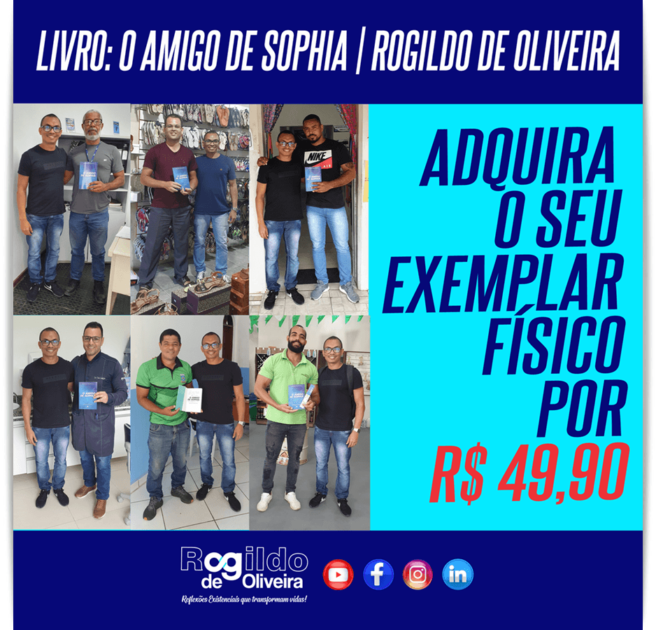 Pré-venda do Livro: O amigo de Sophia | Rogildo de Oliveira; adquira o seu exemplar