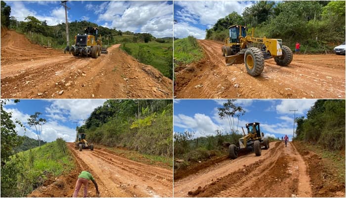 Ibirataia: Prefeitura realiza patrolamento e cascalhamento neste sábado, 22, na região da Santa Rita