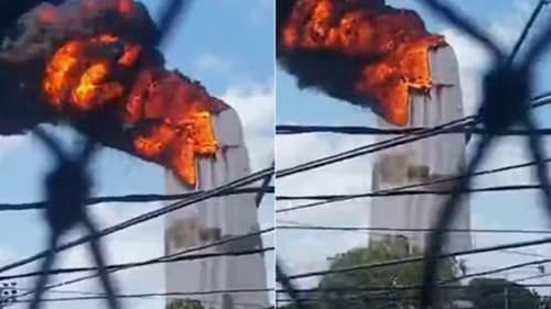 Incêndio destrói parte de estátua de Nossa Senhora de Fátima em construção