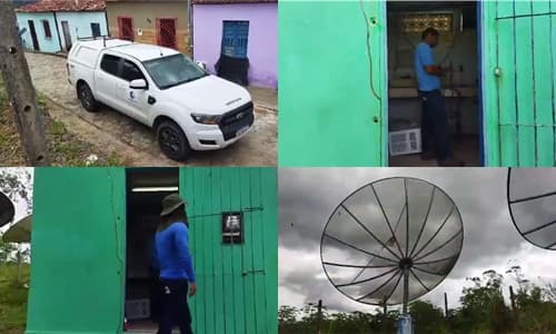 Técnicos da TV Santa Cruz realizam manutenção de equipamentos em Ibirataia