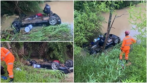 Família de Poções morre após carro capotar e cair em açude em Minas Gerais