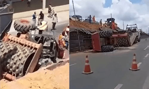 Trator de 3 toneladas cai sobre trabalhador em Feira de Santana
